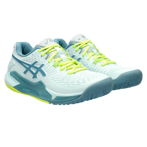 Chaussures Tennis Asics Gel Resolution 9 Toutes Surfaces Femme Blanc/Bleu/Jaune 24009