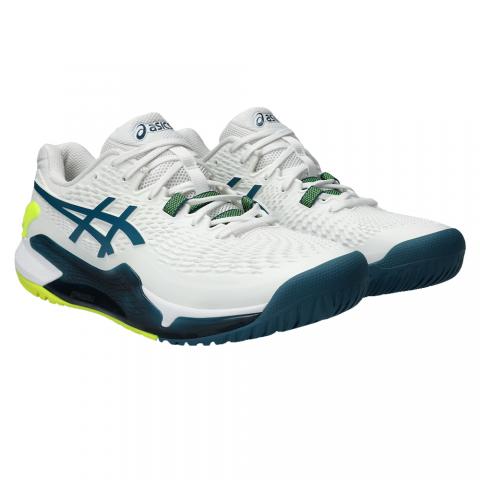 Chaussures Tennis Asics Gel Resolution 9 Toutes Surfaces Homme Blanc/Bleu 24046