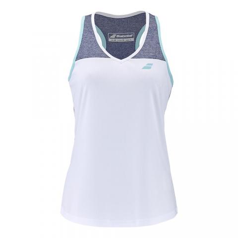 Débardeur Babolat Play Fille Blanc/Bleu 24207