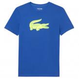 Tee shirt Lacoste TH2042 Homme Bleu Jaune Sports Raquettes