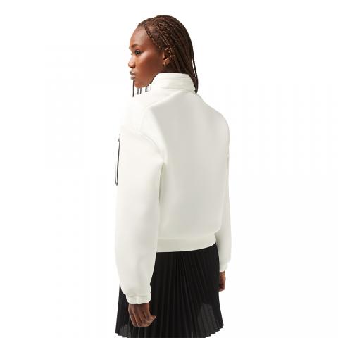 Sweat Lacoste SF9328 Zippé Femme Blanc 25019