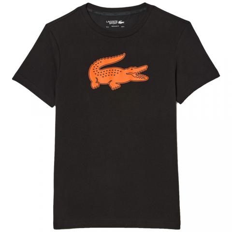 Tee-shirt Lacoste TH2042 Crocodile Homme Noir/Orange 25140