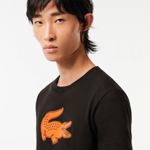 Tee-shirt Lacoste TH2042 Crocodile Homme Noir/Orange 25141