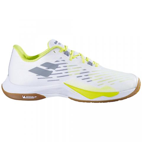 Chaussures Badminton Babolat Shadow Tour 5 Homme Blanc/Jaune