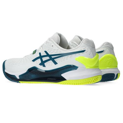 Chaussures Tennis Asics Gel Resolution 9 Terre Battue Homme Blanc/Bleu