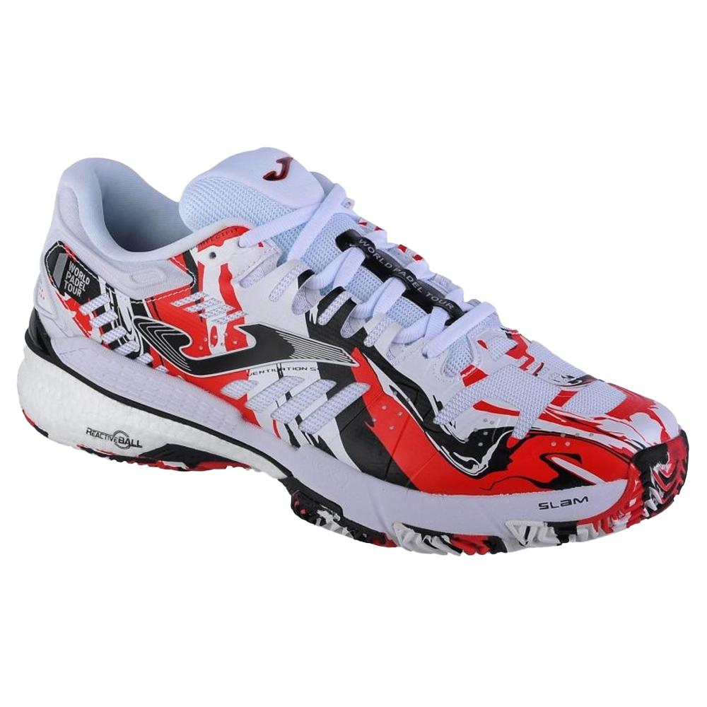 Chaussures Padel Joma Slam 2302 Homme Blanc/Rouge - Sports Raquettes