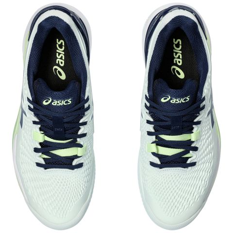 Chaussures Tennis Asics Gel Resolution 9 Terre Battue Femme Vert Pâle/Bleu