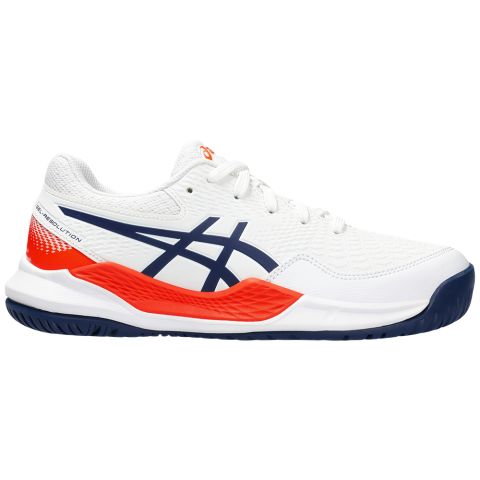 Chaussures Tennis Asics Gel Resolution 9 GS Junior Blanc/Bleu