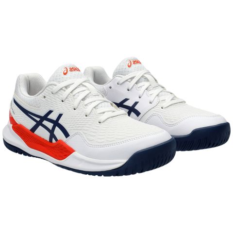 Chaussures Tennis Asics Gel Resolution 9 GS Junior Blanc/Bleu