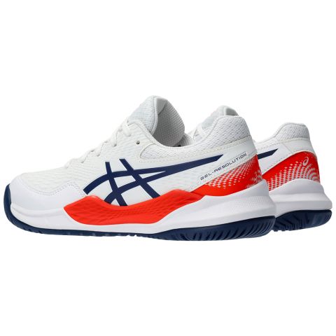 Chaussures Tennis Asics Gel Resolution 9 GS Junior Blanc/Bleu