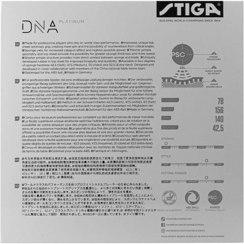 Revêtement Stiga DNA Platinium S Noir