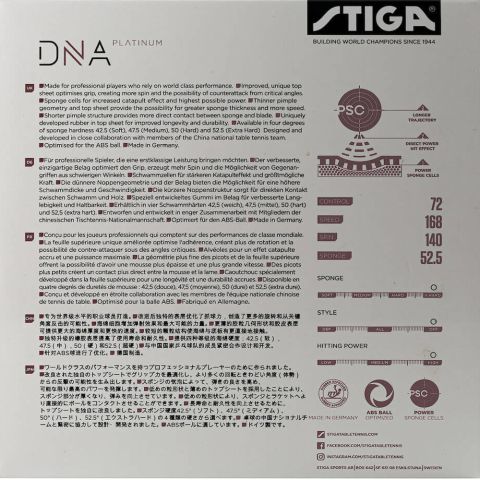 Revêtement Stiga DNA Platinium XH Noir