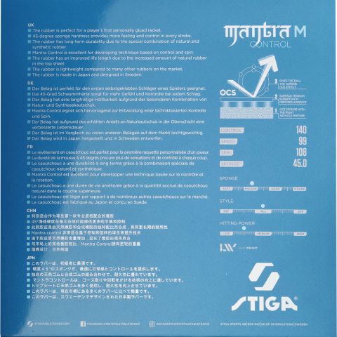 Revêtement Stiga Mantra Control M Noir