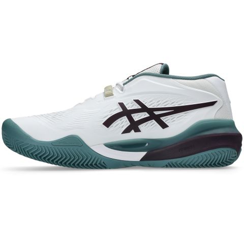 Chaussures Tennis Asics Gel Resolution X Terre Battue Homme Blanc/Vert