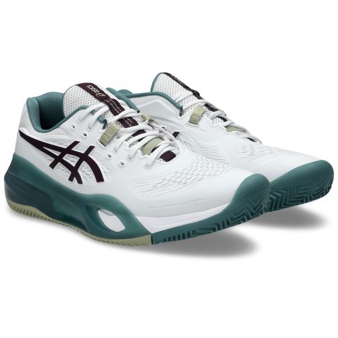 Chaussures Tennis Asics Gel Resolution X Terre Battue Homme Blanc/Vert