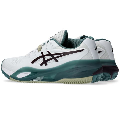 Chaussures Tennis Asics Gel Resolution X Terre Battue Homme Blanc/Vert