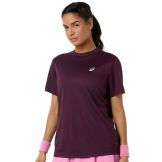Tee-shirt Asics Court SS Top Femme Bordeau
