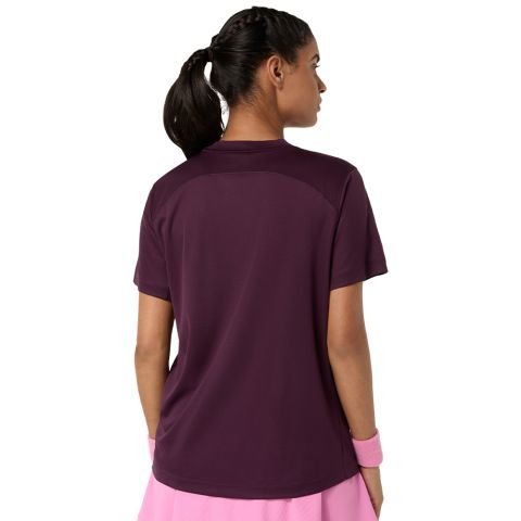 Tee-shirt Asics Court SS Top Femme Bordeau