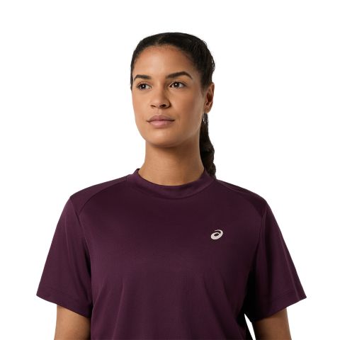 Tee-shirt Asics Court SS Top Femme Bordeau