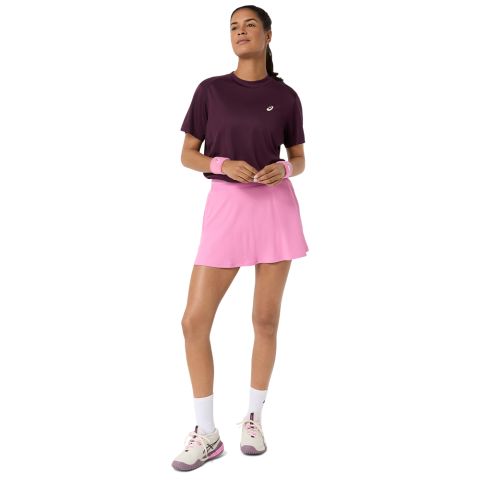 Tee-shirt Asics Court SS Top Femme Bordeau
