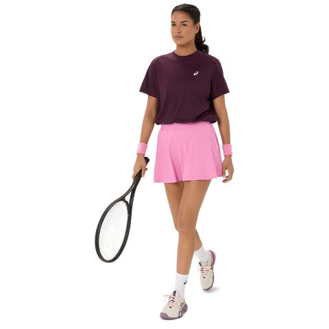 Tee-shirt Asics Court SS Top Femme Bordeau