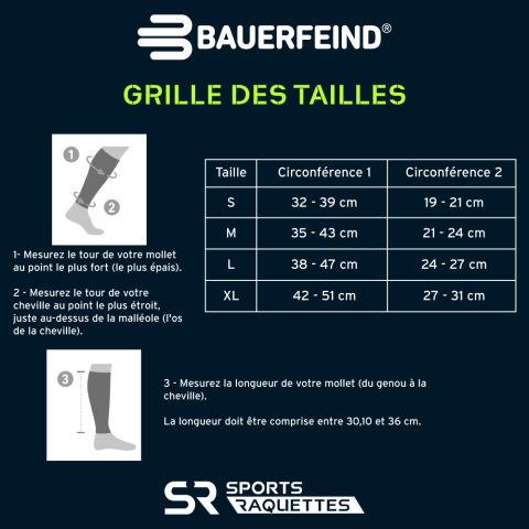 Manchons de Compression Bauerfeind Long Jambes Noir x2