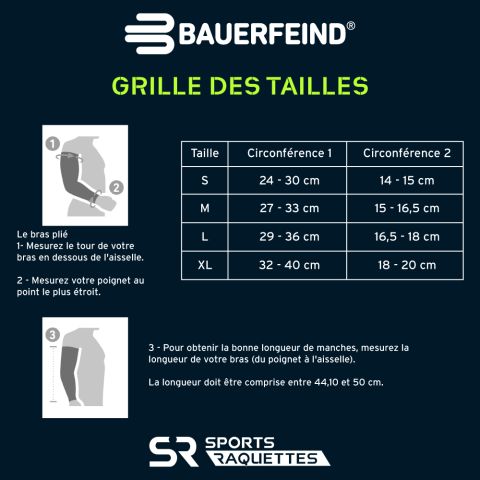 Manchons de Compression Bauerfeind Long Bras Blanc x2